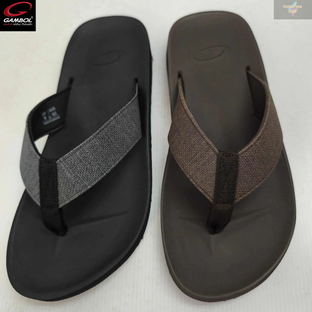 GAMBOL แกมโบล ZEN BOLD รองเท้าแตะแบบหนีบชาย รุ่น GM11451 สีดำ/สีน้ำตาล Size 40-44