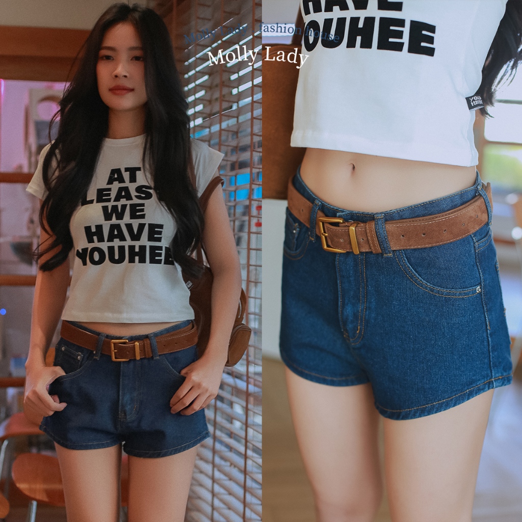 Molly Lady❤️ Barbie Jeans Shorts กางเกงยีนส์ขาสั้นทรงบาบี้ คัดติ้งน่ารัก ผ้ายีนส์แท้  Denim shorts