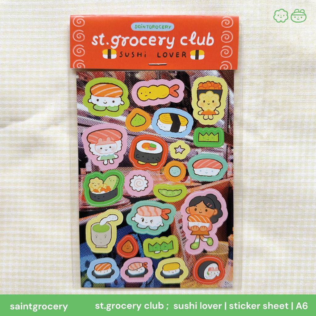 (clearance sale) สติ๊กเกอร์ไดคัท st.groceries club ; sushi lover sticker | saintgrocery