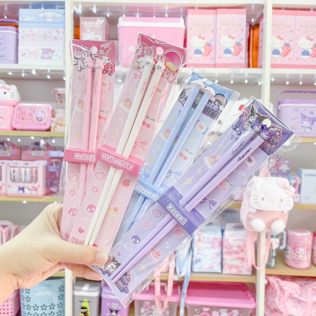 ตะเกียบ ตะเกียบยาว คิตตี้ Kitty มายเมย์ MyMelody คุโรมิ Kuromi ชินนามอน Cinnamon Sanrio ซานริโอ้ลิขสิทธิ์แท้