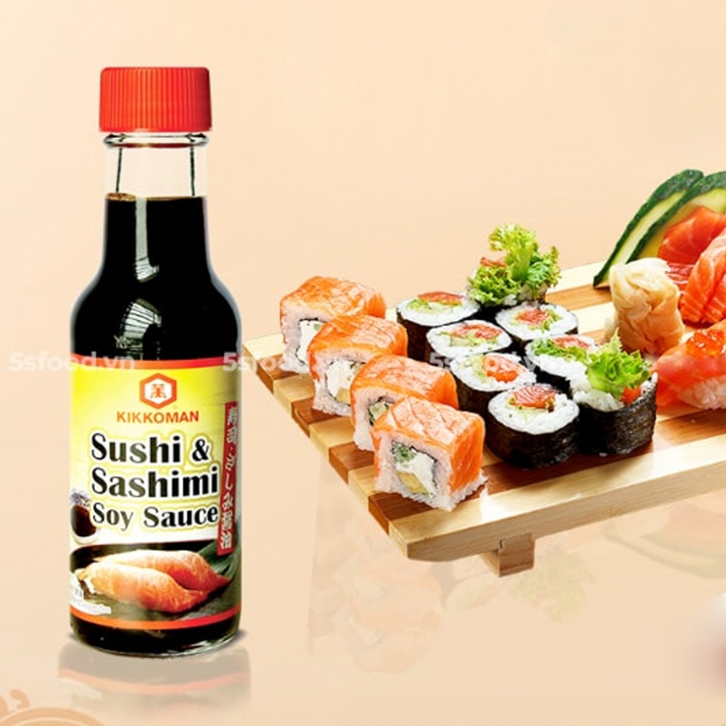 Kikkoman Sushi and Sashimi Soy Sauce ซอสถั่วเหลือง สำหรับซูชิและซาชิมิ 150ml.(ญี่ปุ่น)