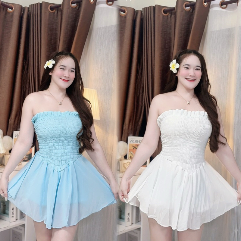 Minidressอกสม็อคชีฟองง ( BJ-5 )