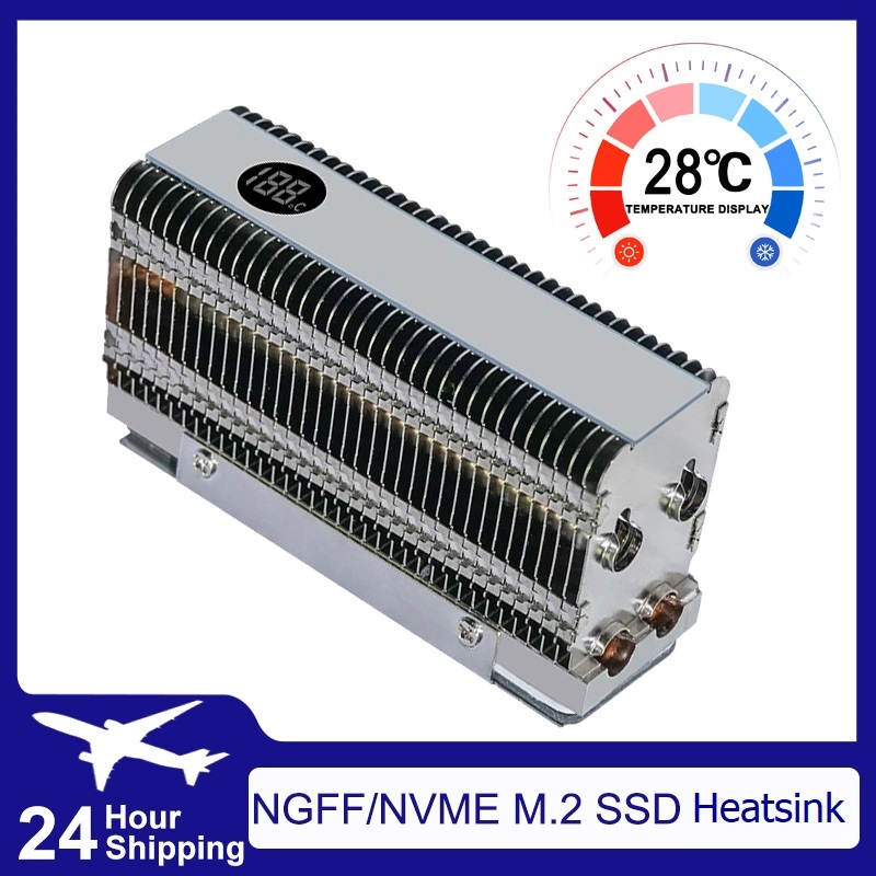 Heatsink M.2 SSD Digital Temp. display dual heatpipe