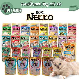 [12 ซอง] Nekko เน็กโกะ อาหารเปียกแมว 70g