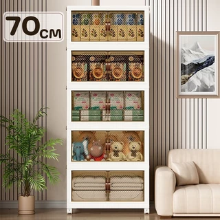 HEINOตู้เก็บของขนาดใหญ่70CM ตู้วางของมีหลายชั้น ตู้อเนกประสงค์พับได้ สไตล์โมเดิร์น เหมาะสำหรับจัดเก็บบ้านเรียบร้อย