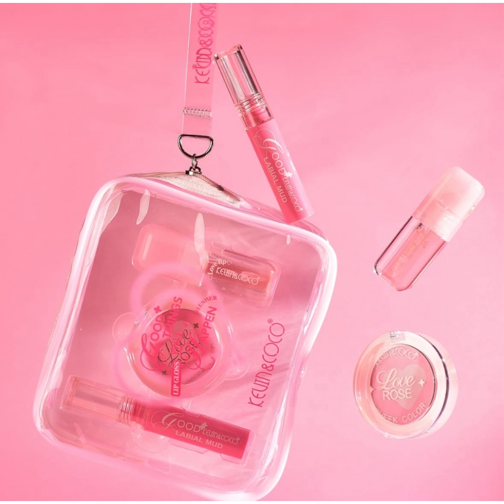 kevin and coco เซ็ทลิป ปัดแก้ม พร้อมกระเป๋า สุด Cute พร้อมส่งจากไทย