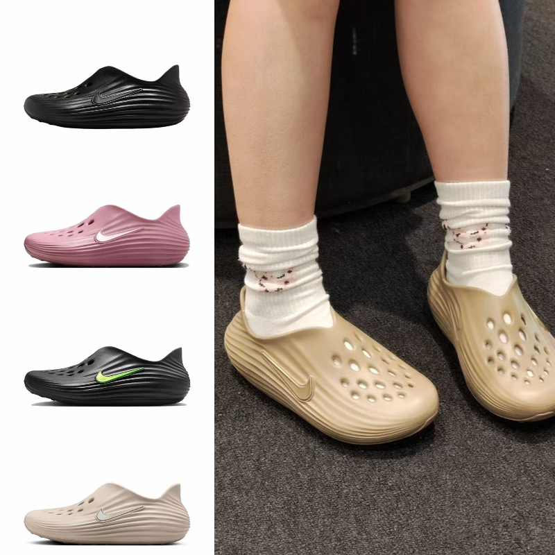 【0V1 Official Shop】 Nike ReactX Rejuven8 รองเท้าแตะชายหาดน้ำหนักเบา ระบายอากาศดี black HV5062-001