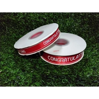 ริบบิ้นพิมพ์ลายขอบเส้นcongratulations