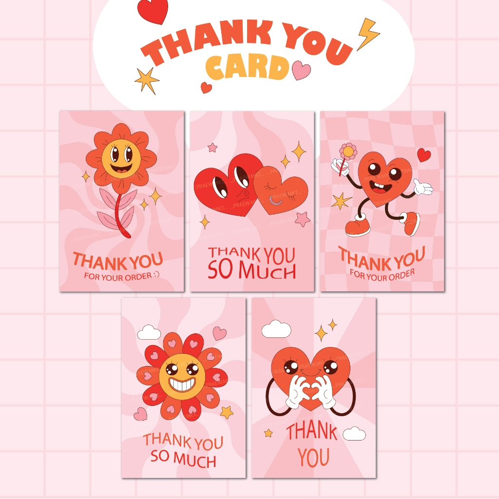 การ์ดขอบคุณ Thank you card_S7 (แพ็ค 10 ใบ)