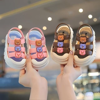รองเท้ารัดส้นเด็ก สายรัดตีนตุ๊กแก พื้นมีกันลื่น สีสันสดใส ใส่สบาย Children's sandals พร้อมส่งในไทย