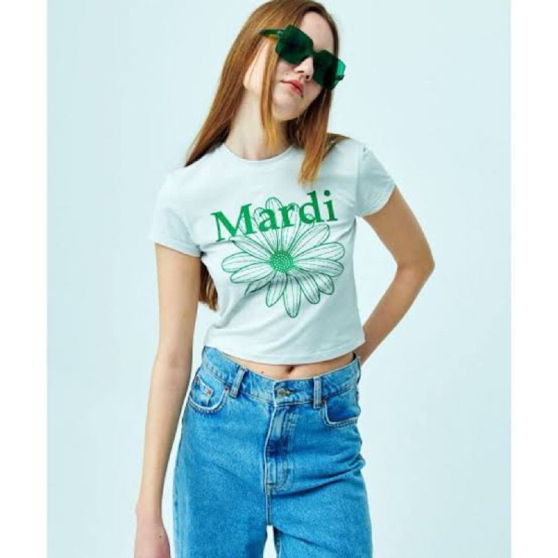 used Mardi mercredi crop flower เสื้อครอป Mardi มือสอง ของแท้💯