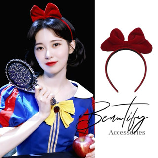 𝓑𝓮𝓪𝓾𝓽𝓲𝓯𝔂 คาดผมโบว์กิ๊บโบว์แดงไอเท็มสโนว์ไวท์สำหรับประดับตกแต…