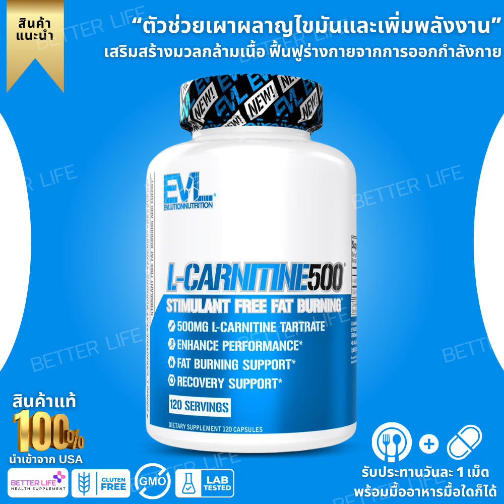 EVLution Nutrition, L-Carnitine500®, 500 mg, 120 Capsules (No.3815)