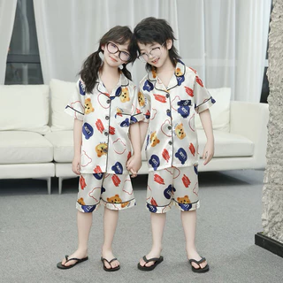 ชุดนอนเด็ก ชุดนอนเด็กโต ชุดนอนเด็กผ้าซาติน พร้อมส่ง