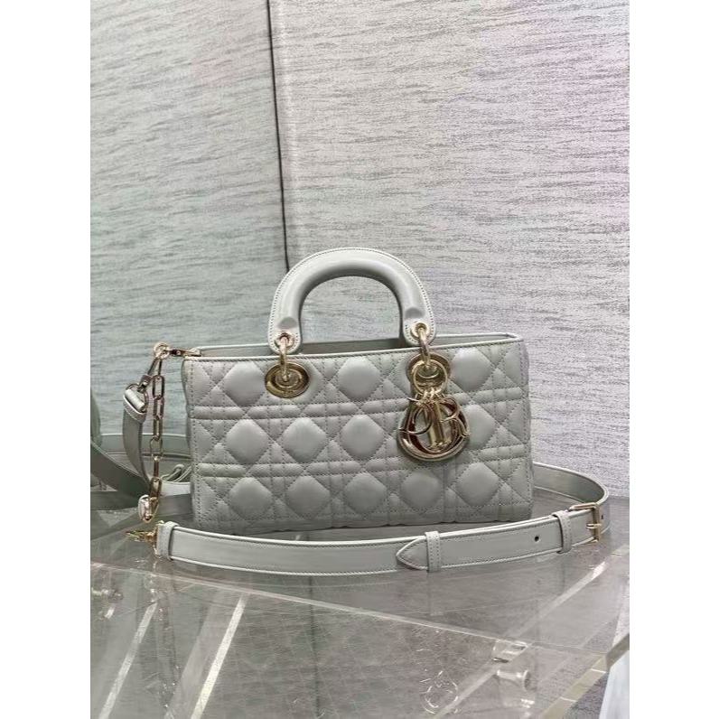 DIOR Lady D-Joy เสร็จสิ้นจี้หวายลายสก๊อตหนังแกะขนาดเล็กกระเป๋าสะพายไหล่ข้างหนึ่งกระเป๋าสะพาย 1273