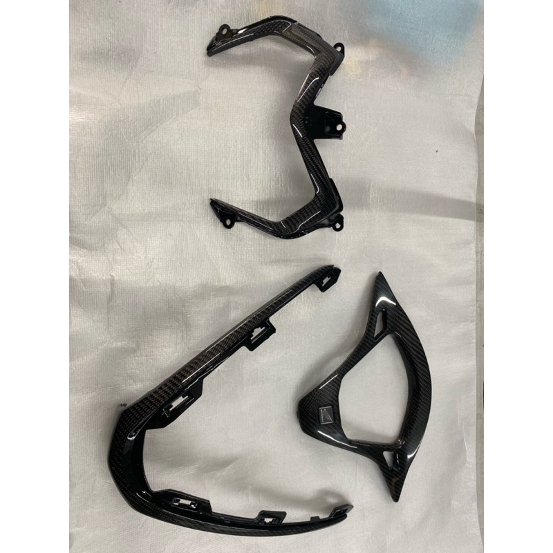 ชุด3ชิ้นlead 125 ปี2025 คาร์บอนแท้ ลาย2  ครอบไมล์ บนไฟหน้า คาง