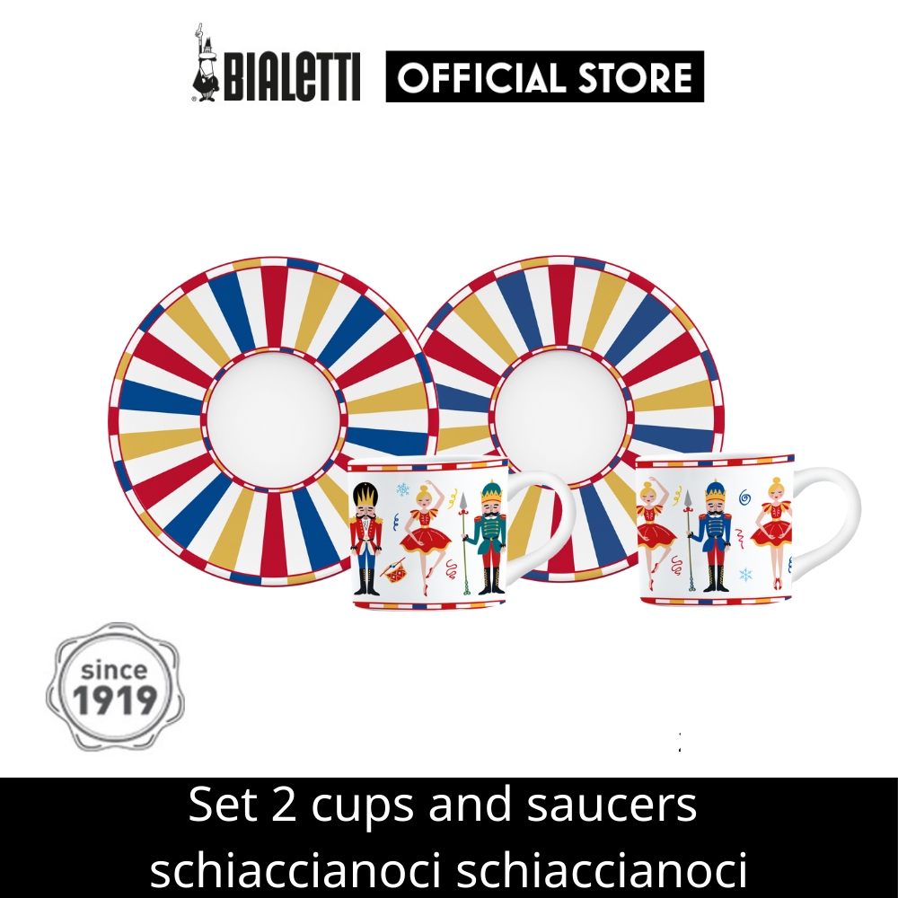 Bialetti เซตแก้ว รุ่น Schiaccianoci - SET 2 CUPS AND SAUCERS [BL-NSN2023002]