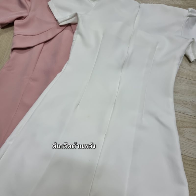 🦋C088:เดรสผ้าบาร์บี้รุ่นคุณหนูฟิลเจ้าหญิงเบาๆยาว 36-37นิ้ว ใส่ออกงานทางการ สวยน่ารักใส่ทำงานออกงาน ไปงานแต่งงาน รูปที่ 7