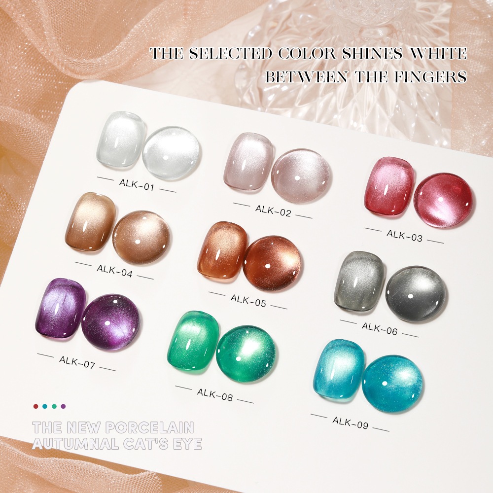 ALK สีเจลลูกแก้ว Autumnal cat eye 9 สี ยาทาเล็บเจล ตกแต่งเล็บ สีเจลทาเล็บ ASฝาแหลม ราคา ถูกที่สุด โปรบีเคเค แกลเลอรีภาพที่ 3
