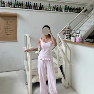 Pointelle pants กางเกงขายาวผ้าฉลุ*พร้อมส่ง*