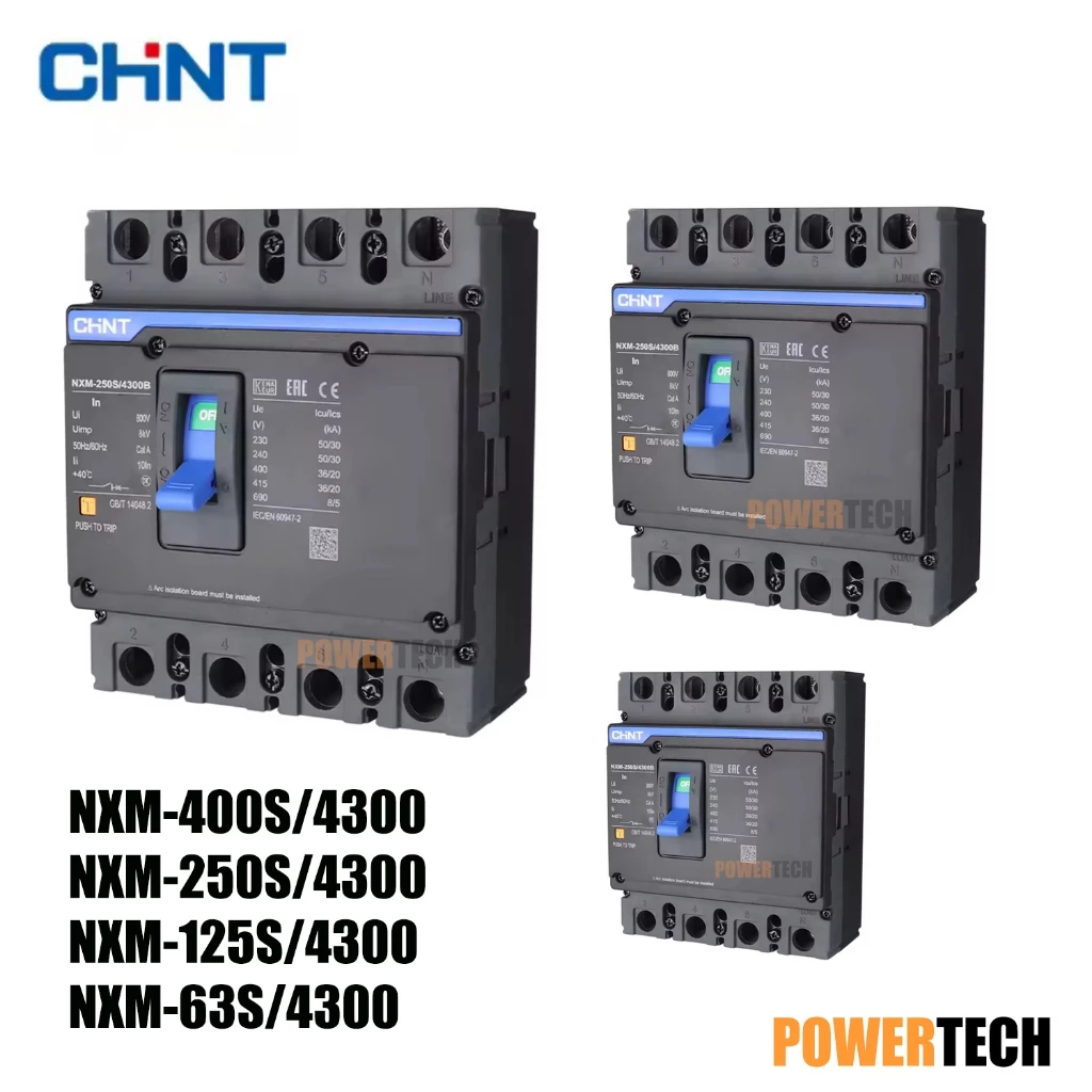 4P CHINT NXM 250S 125S 63S /4300 35kA เซอร์กิตเบรกเกอร์ เบรกเกอร์ เบรกเกอร์ เบรกเกอร์ไฟ Moulded Case Circuit