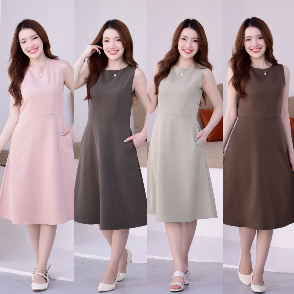 ชุดทำงานผู้หญิง ชุดเดรสสตรี สุภาพ เรียบร้อย สวย มีคุณภาพ รุ่น Mia