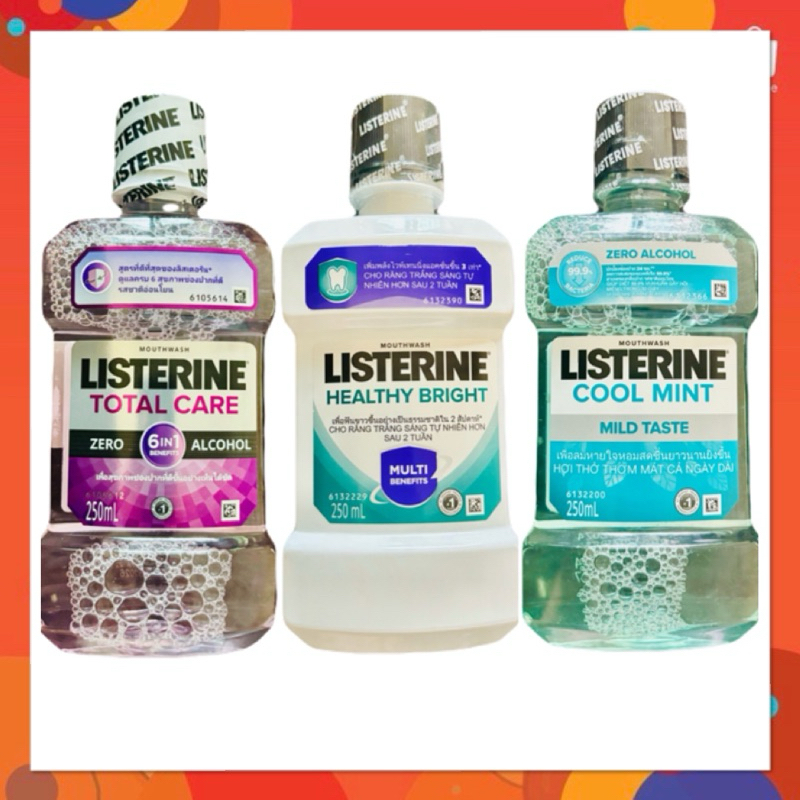 250 ml น้ำยาบ้วนปาก ลิสเตอรีน โทเทิลแคร์ซีโร่ 250มล. Listerine mouthwash Total care zero 250ml, List