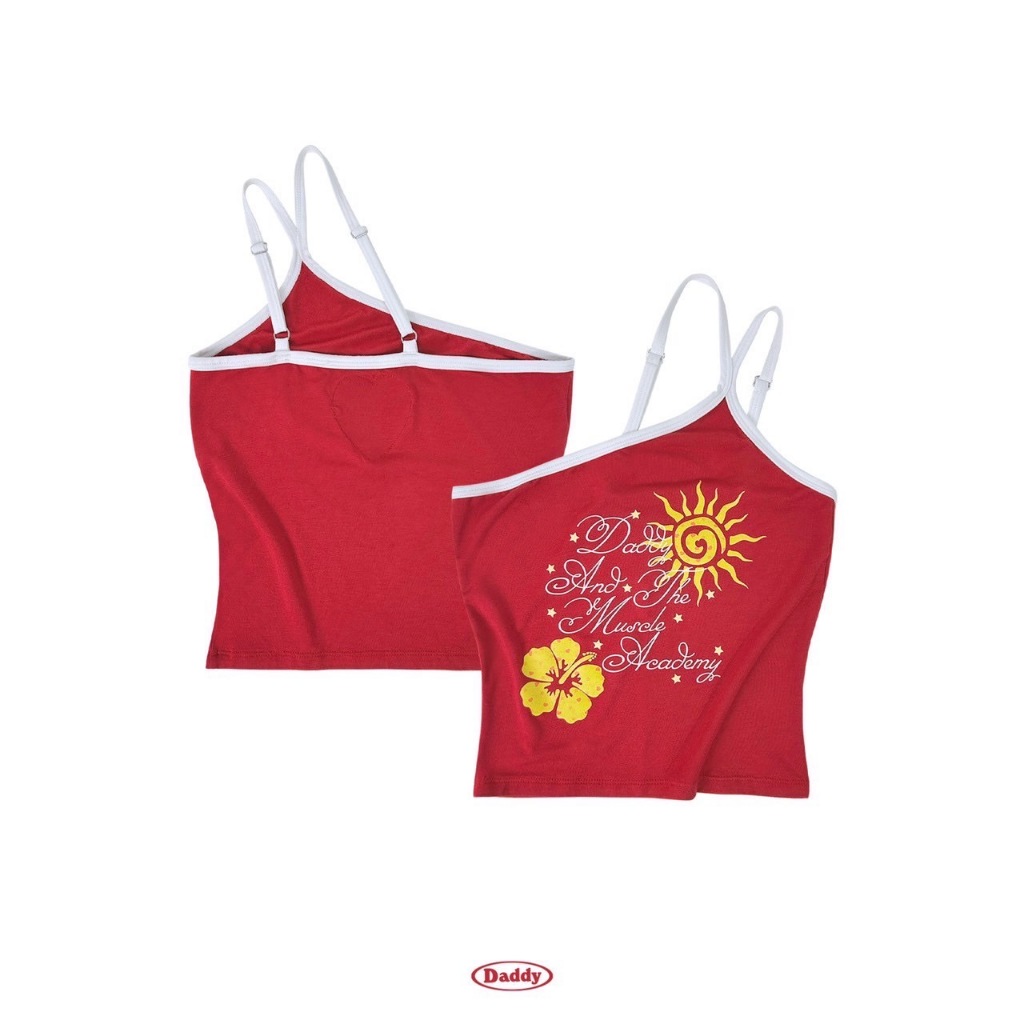 DADDY ( SM ) | Sunny Beach Tank Top เสื้อสายเดี่ยว สีแดง สุดน่ารัก