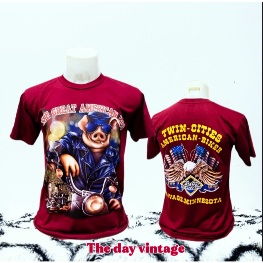 เสื้อ 3D วินเทจผ้าบาง 50/50 สีแดงเลือดหมู มีไซส์ SS - XL ใส่ได้ทั้ง หญิง และ ชาย