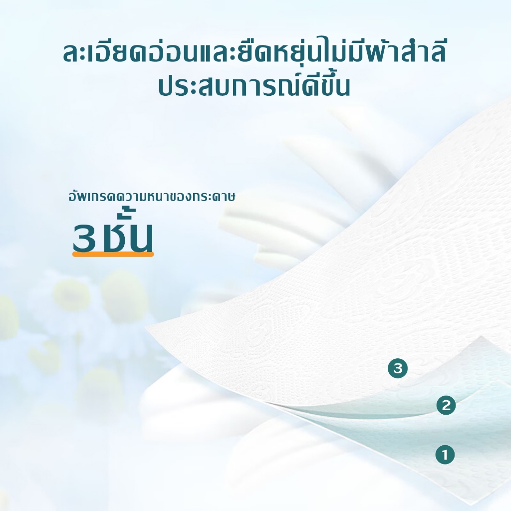 [20ห่อ ] ✨ AMZBEAR ทิชชู GB/T 20808 กระดาษชําระ หนา กระดาษทิชชู่อ่อนโย 1ห่อ 420 แผ่น หนา 3ชั้น - รูปที่ 3