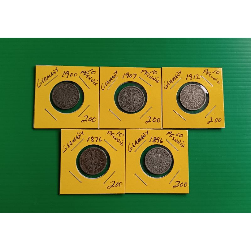 Germany Coins 10 Pfennig คละปี 5 เหรียญ