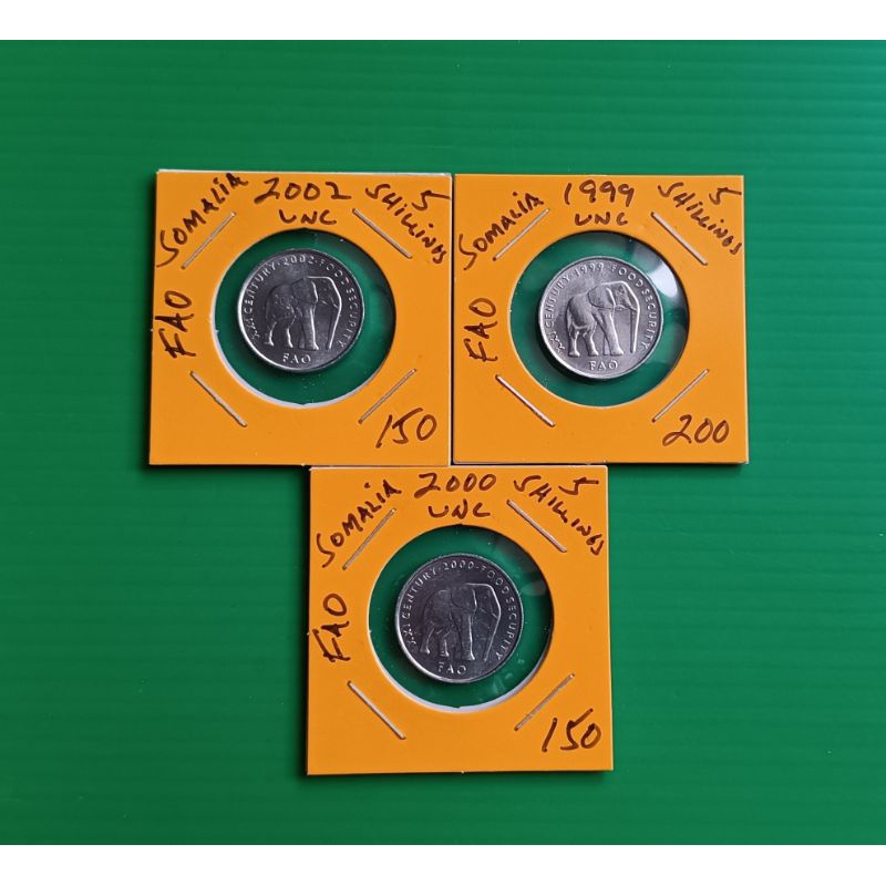 Somalia Coins 5 Shillings คละปี 3 เหรียญ