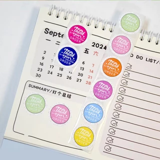 500ดวง สติ๊กเกอร์ขอบคุณ ติดกล่อง ติดแก้ว น่ารัก ตกแต่ง 2.5ซม Sticker Thankyou 883