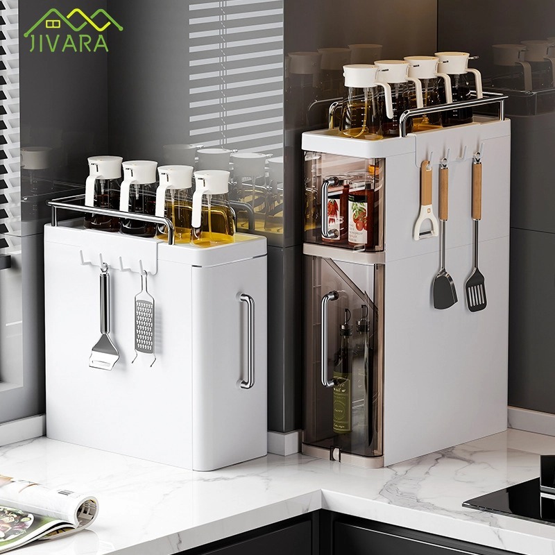 JIVARA ชั้นวางเครื่องปรุง สำหรับวางของในครัว ชั้นวางเครื่องเทศ ที่วางเครื่องปรุง ชั้นวาง ชั้นวางของ 