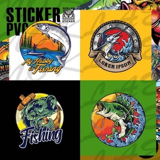 สติ๊กเกอร์ตกแต่ง สติ๊กเกอร์ตกปลา รูปปลา Fishing Sticker water proof ส่งสินเค้าเร็ว