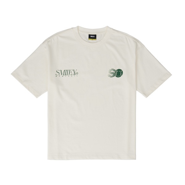 SMILEY® TENNIS SMILEY WITH LOGO COOL JERSEY T-SHIRT (WHITE)