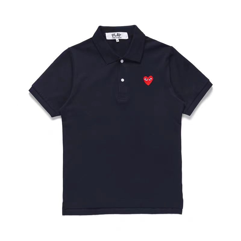 ใหม่PLAY100% ของแท้นำเข้าจากญี่ปุ่น，CDG，Rei Kawakubo，COMME des GARCONS，เสื้อโปโลลายหัวใจสีแดง สีฟ้า blue POLO shirt