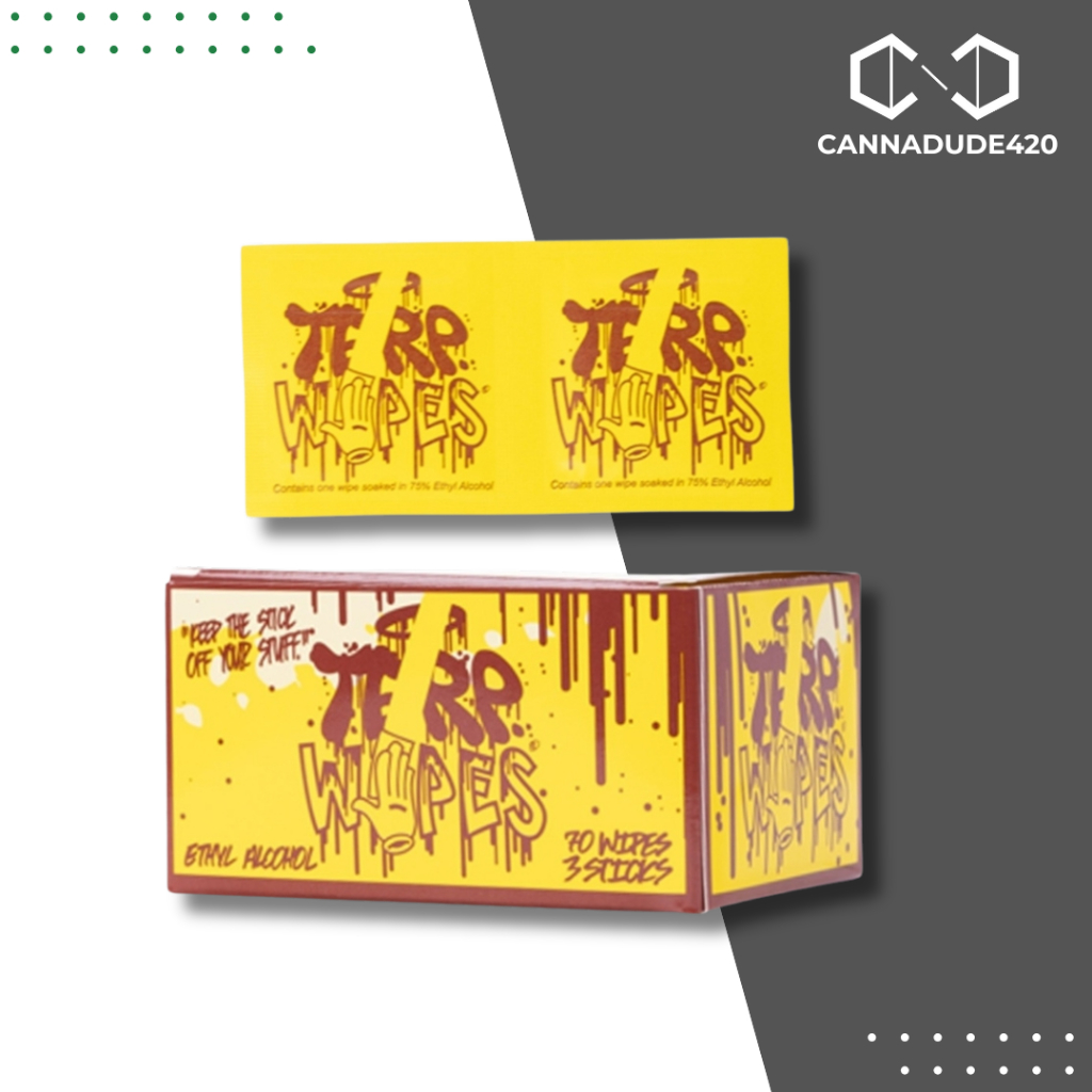 Terp Wipes 70 Wipes/Box - แผ่นเช็ดทำความสะอาด Quartz Banger [กล่อง] 75% ethyl alcohol / 25% distille