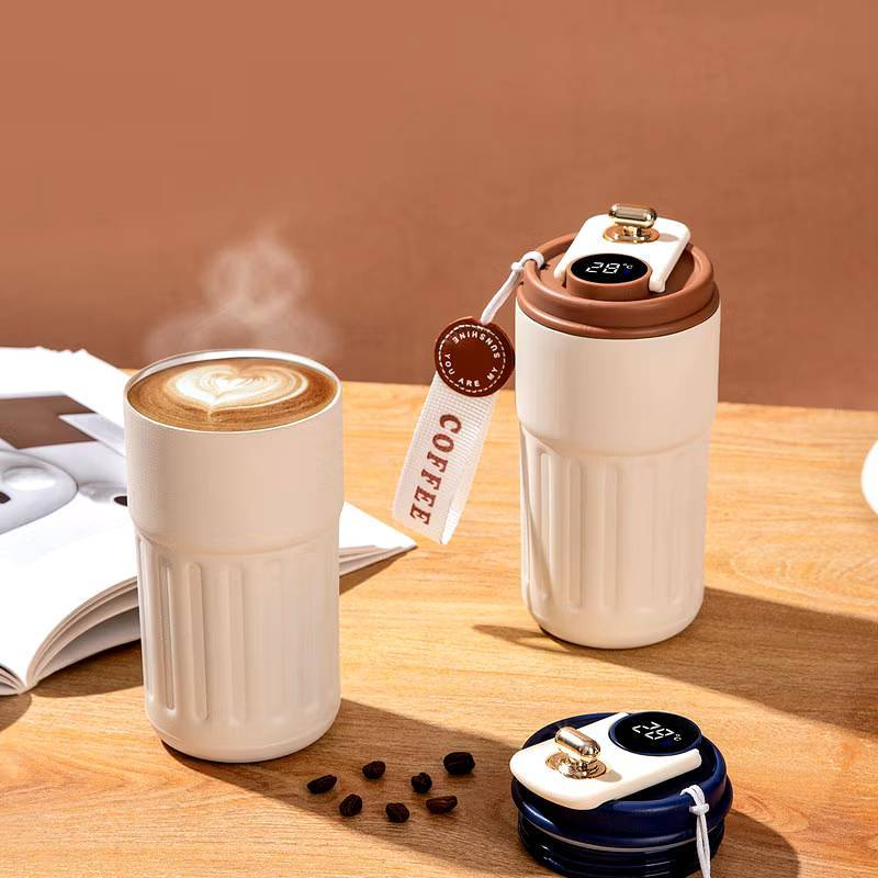 แก้วกาแฟ แก้วเก็บอุณหภูมิ 460ML. มีตัววัดอุณหภูมิในตัว