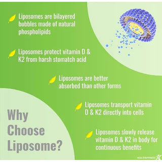 Upnourish Liposomal Vitamin D3 K2 MK7 365 Softgels