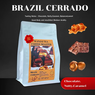 เมล็ดกาแฟคั่ว Brazil Cerrado คั่วระดับกลางเข้ม นมคาราเมล,นัตตี้,ถั่ว WHANJAI TEA COFFEE ROASTER