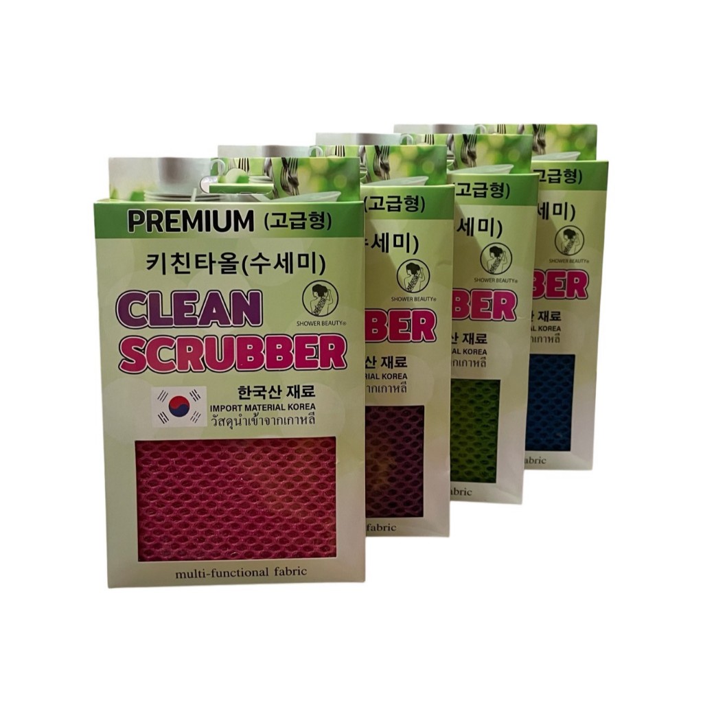 ใหม่! [ เกาหลี ] ใยล้างจาน ผ้าใยล้างจาน ใยตาข่าย ใยสำหรับล้างจาน kitchen towel premium แห้งไว แทน สก๊อตไบรท์ korea inter