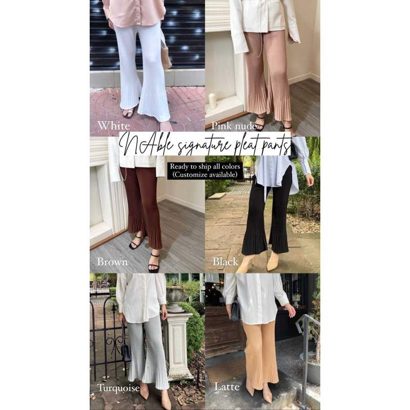 Pleat pants กางเกงอัดพลีท ปล่อยปลายขาม้า signature [N Able Style]