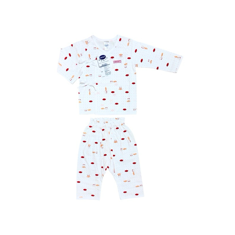 Enfant New Collection อองฟองต์ ชุดนอนแขนยาว ขายาว ผูกหน้า ลายใหม่ สำหรับเด็กอายุแรกเกิด,3เดือน,6เดือน