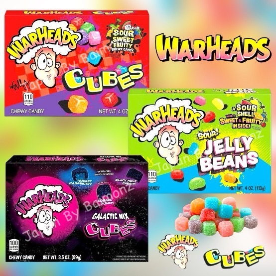 🔥 พร้อมส่งจากไทย 🔥 ขนม USA Warheads Cubes Sour & Sweet Candy เยลลี่คิวบ์ เจลลี่บีน เปรี้ยวจี๊ดดดดด