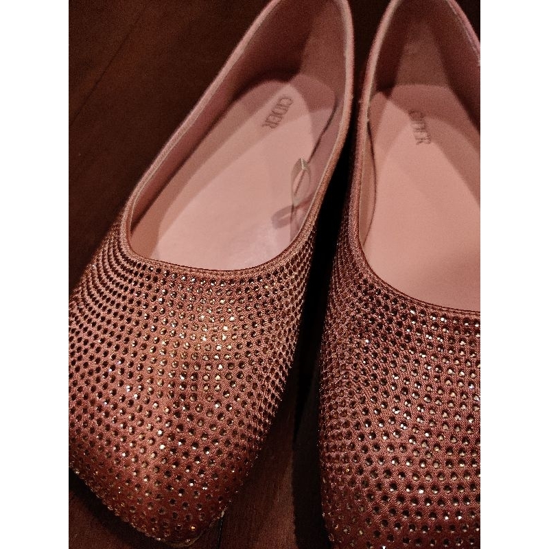 ส่งต่อ รองเท้าแฟลต กลิตเตอร์ Cider สีชมพู แฟชั่น งานเลี้ยง