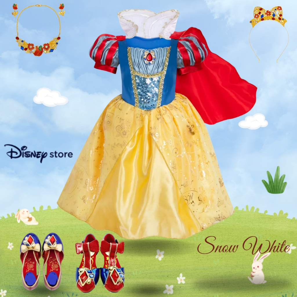 นำเข้า🇬🇧ชุดแฟนซี ชุดคอสตูม สโนไวท์Disney Store Snow White Costume For Kids ลิขสิทธิ์แท้ นำเข้าUK