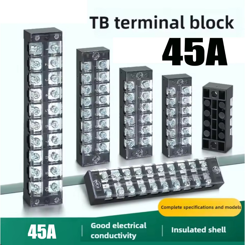 45A เทอร์มินอล บล็อกต่อสาย Terminal รุ่น TB45 3-12 ช่อง (45A 600V) Terminal Block TB-45