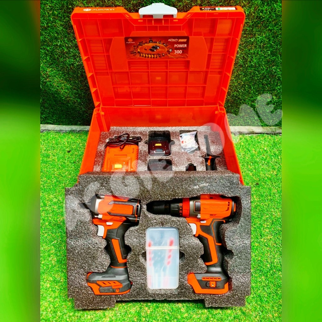 PUMPKIN สว่านกระแทก + บล็อกกระแทก ไร้สาย รุ่น INF-IMDIW-422CK (50296) สว่านไร้สาย บล็อคกระแทกไร้สาย