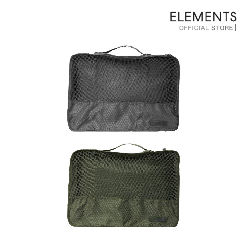 Elements กระเป๋าจัดระเบียบ 2 ซิป ผ้าไนลอน ทนทาน น้ำหนักเบา พกพาสะดวก
